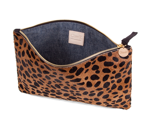 Clare V. Flat Clutch - Leopard Hair — Emory Clothing
